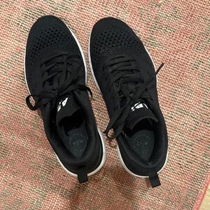 APL Women’s Black Knit Lace-Up Sneakers with White Soles
